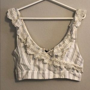 Pinstriped Crop Top with Ruffles!